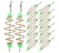 Toyvian 30pcs Bait Holder: Glow Beads Spring Fish Bait Cage - Luminous Spring Coil Fishing Lure Cage Holder - Carp Feeder For Freshwater And Saltwater