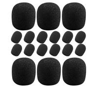 Toyvian 30pcs Black Microphone Sponge Sleeve Foam Mic Cover Windscreen for Headset Microphone and Lapel Mic Easy Installation and Flexible Material for Live Recordings and Conference Rooms