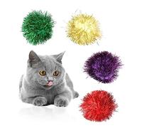 Toyvian 30PCS Colorful Glitter Balls for Cats Dogs Interactive Elastic Balls Mixed Color Kitten Fun Play for Small Animals Stimulate Natural Instincts Cute Design Random Color