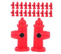 Toyvian 30pcs Doll House Props Home Decor Fire Hydrant Decor Mini Things Mini Adornment Miniature Landscape Adornments House Decoration Fire Hydrant Photography Props Resin Red
