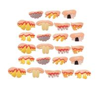 Toyvian 30pcs Fake Teeth Ugly Covers Costume Accessories Flexible Glue 1.97x1.18x0.79in Easy to Wash Realistic Halloween Party Favors Random Style