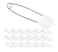 Toyvian 30pcs Large White Plastic Safety Pins for Diapers, Multi-Functional Cloth Diaper Fasteners, Reliable Safety Brooches for Clothing and Wipes Storage