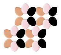 Toyvian 30pcs Mini Finger Makeup Puff with Storage Box, Hydrophilic Polyurethane Triangle and Teardrop Powder Puff for Precise Application and Dual Shape Versatility, for Makeup Touchups