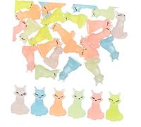 Toyvian 30pcs Mini Luminous Fox Figurines Glow the Dark Garden Statues for DIY Micro Landscapes Tabletop Centerpiece Unique Birthday Cake Toppers Space Saving Decor
