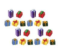 Toyvian 30pcs Mini Resin Christmas Boxes Creative Tiny Presents for DIY Holiday Crafts Festive Tabletop Decor Unique Miniature Ornaments for Winter Celebrations
