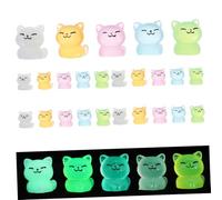 Toyvian 30Pcs Miniature Glow in Dark Cat Figurines Small Resin Animals Cute Mini Cat Figures for DIY Garden Micro Landscape Decoration Party Supplies