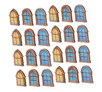 Toyvian 30pcs Miniature Wooden Dollhouse Window Frames Vintage DIY Micro Landscape Ornaments Unfinished Craft Decor for Doll House Furniture and Garden Accessories