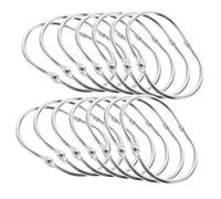 Toyvian 30pcs Oval Metal Shower Curtain Rings Hooks for Bathroom Rust-resistant Oval Rings for Hanging Heavy Lightweight Drapes Classic Silver Finish Compatible with Curtain Styles