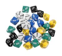 Toyvian 30pcs Plastic Party Game Dices with Fine Craftsmanship and Portable Design, Multi-sided Number Dices for Education and Parties, Board Game Accessories Random Color