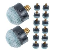 Toyvian 30pcs Pool Cue Tips for Billiard and Snooker Sticks Soft PU Replacement Heads with Stable Attachment Easy Install Repair Kit Compatible with American and British Cue Sticks