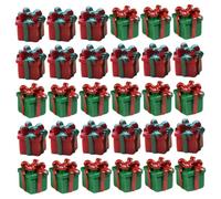 Toyvian 30pcs Resin Miniature Christmas Box Model for Dollhouse Decorations Mini Christmas Figurines for Crafts and Miniature Boxes