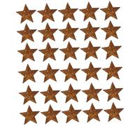Toyvian 30Pcs Small Rusty Barn Star Decorations Vintage Metal Pentagram DIY Embellishments for Christmas Tree Wreath Rustic Home Decor Halloween Crafts