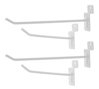 Toyvian 30pcs White Iron Slatwall Hooks Heavy Duty Display Hooks for Garage and Slat Wall Easy to Remove Tool Storage for Shovels and Hair Accessories