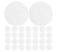 Toyvian 30pcs White Round Plastic Mesh Panels for DIY Handcraft Projects and Creating Decorative Items, Reusable Uniform Structure Plastic Craft Mesh Sheets for Embroidery and Needlepoint