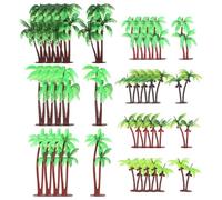 Toyvian 31pcs Mini Model Trees Diorama with Base - Plastic Green Palm Tree Coconut Cake Toppers - 7 Sizes Miniature Palm Trees Figurines for Aquarium Micro Garden Landscape