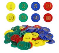 Toyvian 320Pcs Plastic Poker Chips Set 1.50 Inch Counting Chips for Math Learning Board Games Bingo Markers Game Counters