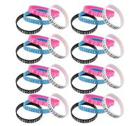 Toyvian 32PCS Musical Party Supplies Bracelets - Music Notes Rubber Bracelets Silicone Wristbands Prize Decorations Birthday Baby Shower Party Favors