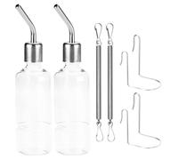 Toyvian 350Ml Stainless Steel Hanging Water Bottle with Rolling Ball Leak-Proof Drinker for Guinea Pigs and Chinchillas, Small Pet Feeder 2Pcs