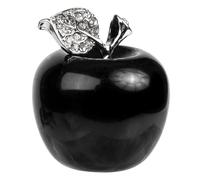 Toyvian 35Mm Natural Obsidian Crystal Apple Ornament for Desktop Home Decor, Romantic Christmas Eve Gift for Girlfriend, Tabletop Collectible Figurine and Xmas Decoration
