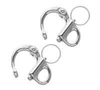 Toyvian 35Mm Stainless Steel Spring Snap Shackles 2Pcs Self-Locking Screw Pin Quick Release for Yacht and Marine Sailing Rigging