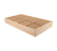 Toyvian 36 Grids Wooden Cell Phone Holder Multi-compartment Desktop Phone Storage Box with Tempered Glass Cover Easy Visibility Easy to Maintain Creative Design for Office and Classroom