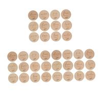 Toyvian 36pcs First Year Cards Wooden Birthday Decor Photo Picture Discs for Countdown