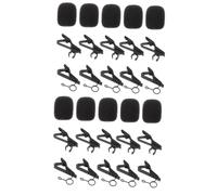 Toyvian 36pcs Microphone Replacement Circle Clips Tie Clip Sponge Cover Set for Little Mic Wire Microphone Mics