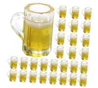 Toyvian 36pcs Scale Mini Beer Mug Dollhouse Accessories Realistic Tiny Shot Glasses for Kitchen Dining Micro Landscapes and Miniature Photo Props