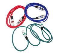 Toyvian 3pcs 2-meter Male to Female 3 Pin Microphone Cables with 3-core Copper Wire and Pvc Jacket, Stable Sound Reproduction and Sturdy Design for Audio Devices