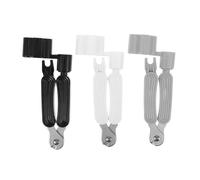 Toyvian 3Pcs 3-In-1 Guitar String Winder Bridge Pin Puller and Cutter Multi-Functional String Changing Tool Kit for Acoustic Electric Guitars and Ukulele with Black White Grey Colors