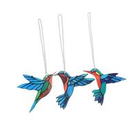 Toyvian 3pcs Acrylic Hummingbird Window Suncatchers Fade-resistant Parrot Hanging Decorations for Indoor Outdoor Use Versatile Bird Ornaments for Christmas Birthday and Home Garden