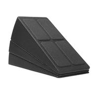 Toyvian 3pcs Adjustable Fitness Inclined Slant Board Set with Calf Stretcher and Yoga Wedge, Black Non-Slip Exercise Foot Mat for Home Gym and Physical Therapy