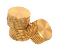 Toyvian 3pcs Aluminum Alloy Guitar Bass Volume Control Knobs Gold Metal Rotary Replacement Caps for Electric Guitar Bass Keyboard and Audio Equipment Solid Construction