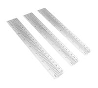Toyvian 3pcs Aluminum Alloy Straight Ruler 20cm Silver Measuring Tool, Straight Ruler for Office, Students and Architects
