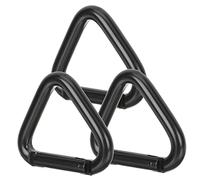Toyvian 3Pcs Aluminum Alloy Triangle Carabiner Clips for Mountain Climbing Durable Buckle for Outdoor Activities for Hiking Enthusiasts Black Color
