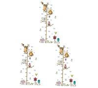 Toyvian 3pcs Animal Growth Chart Wall Decal Animals Stickers for Peel and Stick Wallpaper