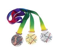 Toyvian 3pcs Basketball Award Medals Gold Silver Bronze Zinc Alloy Winner Medals with Ribbon Sports Day Athletics Prizes for Youth Competitions and Basketball Events