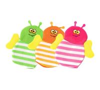 Toyvian 3pcs Bath Gloves Comfortable Bath Sponge with Cute Animal Patterns Polyester and Cotton Material for Removing Dead Skin and Excess Oil, Bathing Supplies for Babies