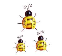 Toyvian 3Pcs Bee Wall Decor Iron Hanging Art for Indoor and Outdoor Use Unique Decorative Pendant for Garden and Home Rustic Wall Hangings