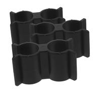 Toyvian 3Pcs Black Nylon Double Tube Clamp for Yacht and Rv Durable Deck Fastener Accessory Secure Pipe Holder for Boats and Outdoor Use