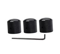 Toyvian 3pcs Black Volume Tone Control Knobs Dome Style Guitar Parts Accessories for Electric Bass Guitar Replacement