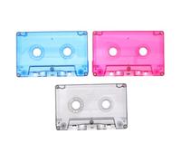 Toyvian 3pcs Blank Cassette Tape Sound Empty Cassette Tape Plastic Retro Colourful Universal Compatibility for Music Production and Home Studio Recording Rose Red Blue Black