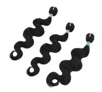 Toyvian 3pcs Body Wave Bundles Hair Weft Extensions Synthetic Chemical Fiber Natural Color Medium Length 16 18 * 2 Suitable for Women Fun Events