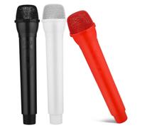 Toyvian 3pcs Boy Girl Microphone Props for Karaoke Speech Practice and Pretend Play and Eye-catching Toy for Stage and Creative Imagination