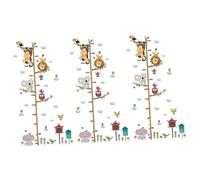 Toyvian 3pcs Boys and Girls's Decor Animal Wall Decals Peel and Stick Growth Chart Decal for Nursery Wall