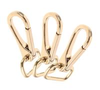 Toyvian 3Pcs Brass Rectangle Bottom Fixed Lobster Claw Snap Hooks with 20Mm Inner Ring Width, Metal Keychain Lanyard Clips for DIY Purse Making, Bag Hardware Accessories