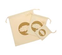 Toyvian 3pcs Buddhist Singing Bowl Storage Bag Drawstring for Meditation Tibetan Sound Bowl Cotton and Linen Material for Travel and Home Use