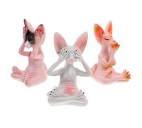 Toyvian 3pcs Cat Desktop Home Decor Fitness Sculptures Modern Sphinx Cat Statues Yoga Room Living Room Office Desk Decoration Cute Figurines Gift for Lovers