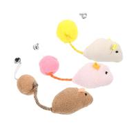 Toyvian 3pcs Cat Set Interactive Plush Mice with Bell for Indoor Cats Realistic Rat Plushies Durable and Safe Chew for Kittens Engaging Playtime for Feline Fun