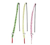 Toyvian 3pcs Cat Snake Wand for Indoor Play and Outdoor Travel, Interactive Kitten Wand with Plush and Plastic Material, Comfortable Ergonomic Grip for Adult Cats and Kittens